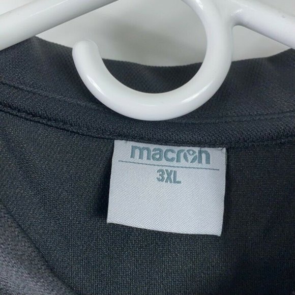 Macron Activewear Polo Shirt Black Short Sleeve - Picture 7 of 8
